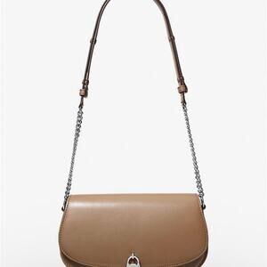 Michael Kors Mila Leather Messenger Bag- Driftwood NWT